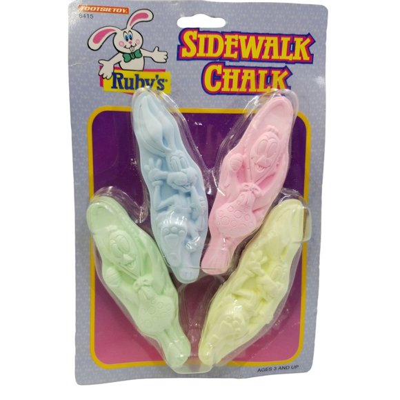 Tootsie Toy Ruby's Sidewalk Chalk Yellow Pink Green Blue NOS 1996 Vintage 2 Pack - Picture 8 of 8